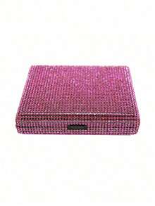 SHEIN Hộp đựng thuốc lá cao cấp nạm kim cương, chống va đập - Hộp đựng siêu mỏng chống ẩm cho 20 điếu thuốc, hộp quà phụ kiện thanh lịch dành cho nữ (phù hợp với loại thường/mỏng/siêu mỏng) - Nhiều màu - Xem 12