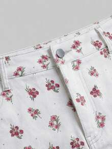 SHEIN MOD 大码女式休闲碎花牛仔迷你裙 - 彩色 - 查看 2