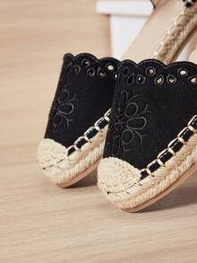 Mini mi Girls' Fashion Comfy Round Toe Ankle Strap Espadrilles - Black - View 7