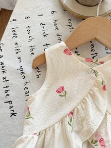LMoss Kids 2 Stücke Baby Mädchen Ditsy Blumen Gestrickter Weste und Leggings Set - Verschiedenfarbig - Übersicht 5