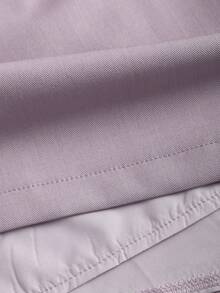 Sweetra Rok Mini Wanita Model A-Line Seksi dengan Pita dan Belahan Samping untuk Musim Semi/Panas - Purple - View 4