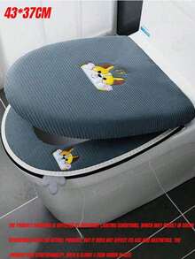 Toilet Seat Cushion Two Pieces Set, Four Season Universal Household Seat Cushion With Lid, Toilet Seat Cushion, Toilet Cover Cover - Multicolor - View 10