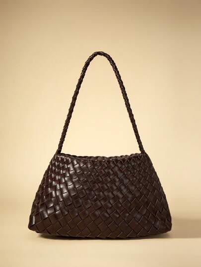 Travachic 2026 New Coffee Color Pure Handmade Woven Bag Vacation Style Shoulder Bag, Underarm Bag, Mother Child Bag, Handbag Business Women's Leisure Fashion Daily Commuter Bag, Suitable For Work, Shopping, Dating, Travel, College Students, Women's Bag, Daily Use(Excluding Accessories) , Gifts For Women