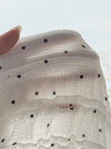 SHEIN 少女休闲简约舒适不对称波点腰部褶皱设计吊带背心 - 白色 - 查看 5