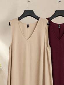 SHEIN Najma CURVE Plus Size Women V-Neck Casual Party Dress - Multicolor - View 5