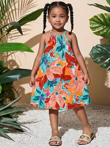 SHEIN Đầm chiffon họa tiết hoa nhí không tay cho bé gái - Nhiều màu - Xem 3