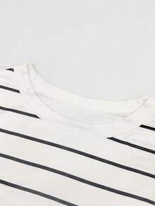 GlowEve 女士春夏连体衣，女士圆领吊带连体衣，针织修身连体衣，条纹连体衣，休闲日常穿着，女士夏季连体衣，度假沙滩连体衣，可单穿或搭配下装 - 白色 - 查看 5