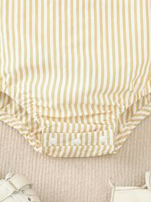 Souflis Souflis Baby Girl Striped Print Casual Bodysuit - Apricot - View 6