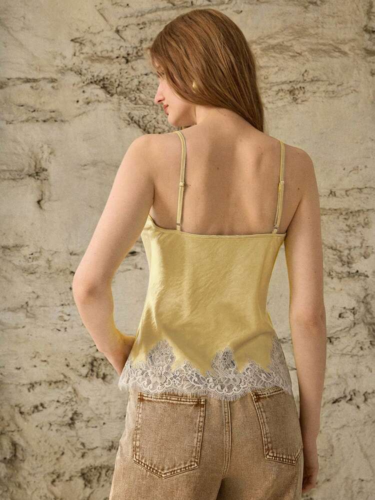 WOMEN'S LACE PATCHWORK CAMISOLE TOP, SPRING/SUMMER
