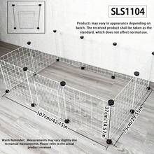 Lồng thú cưng tự lắp ráp kết hợp hàng rào sắt có lưới chắn, rào ngăn cách chó, chuồng cho chó Teddy và Pomeranian. - trắng - Xem 12