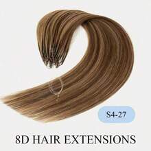 8D 微环纳米珠接发，16-22 英寸微环真人发接发，隐形无痕，直发，隐形迷你硅胶珠易于安装，无缝，自然直发，完美延长长发，打造自然直发质感 - 彩色 - 查看 29