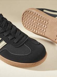 CUCCOO EASI 女士米色简约休闲运动鞋，圣诞节必备 - 黑色. - 查看 3