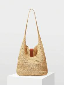 MOTF FASHION TEMPERAMENT HAND-WOVEN WOMEN'S BAGS - Beige - View 1