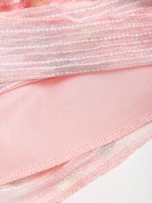 Sweetra Women's New Fashion Versatile Sequin Embroidered Halter Neck Short Sleeve Mini Dress - Pink - View 6