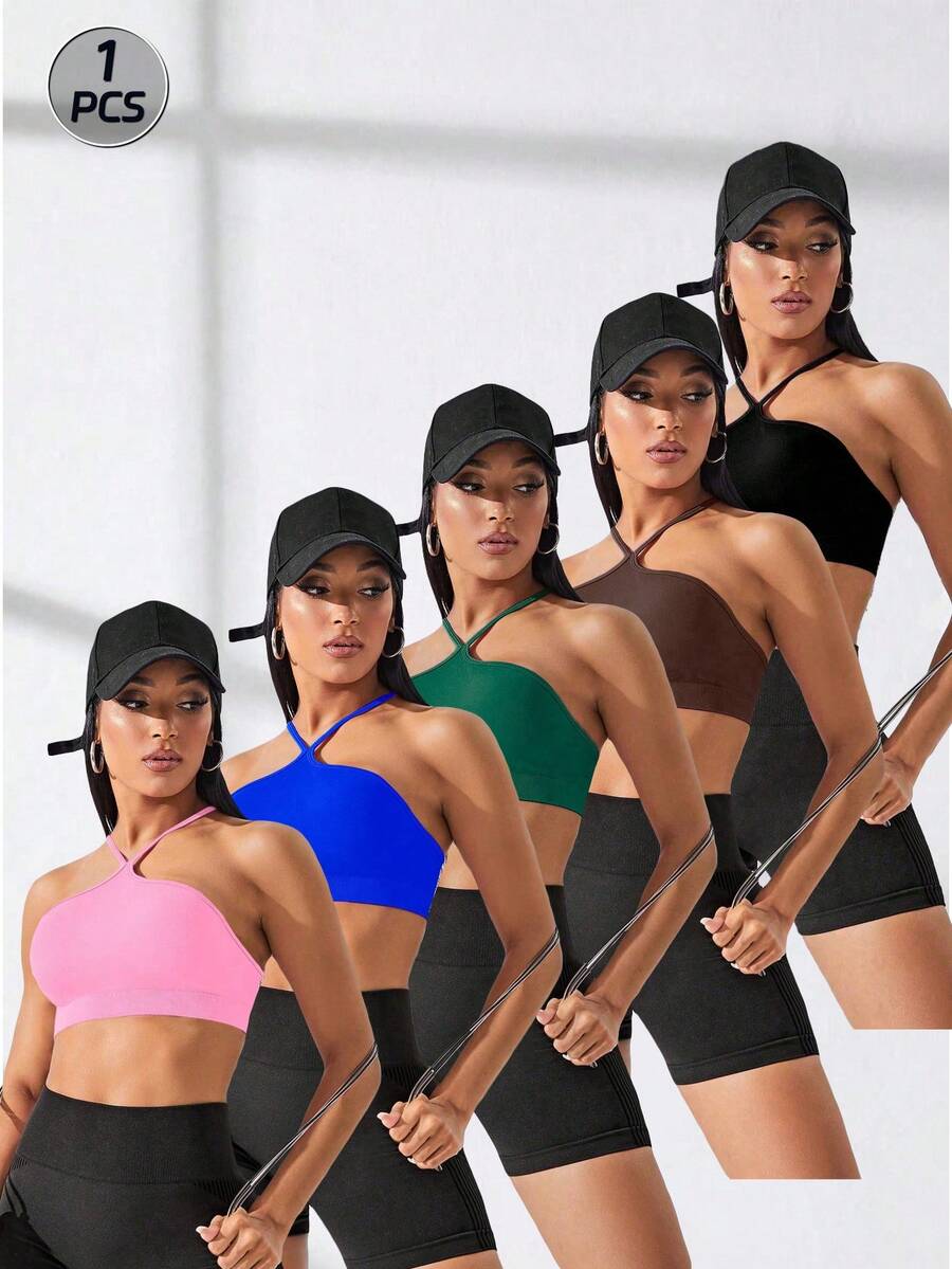 SHEIN Core Rhythm 女士白色网眼拼接运动短袖 T 恤健身上衣健身吊带上衣 - 寶藍色 - 查看 1