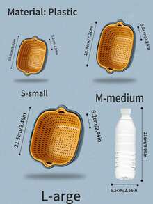 6/2/1 件套，滤水篮，双层沥水篮，塑料滤水篮，可重复使用的洗衣篮，厨房家用滤水篮，果蔬清洗篮，厨房用品，厨房小工具，厨房配件 - 彩色 - 查看 2