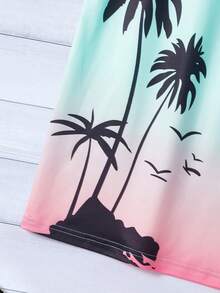 Genlund Men's Ombre Botanical Print Sleeveless Casual Tank Top, Summer, Holiday - Multicolor - View 5