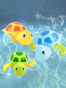 3pcs Funny Swimming Turtle Bath Toys - Perfect Gift For Toddlers, Children's Bath Toys: Wind-Up Swimming Turtle, Suitable For Boys & Girls Baby Bathroom Pool Water Play Toys, Stress Relief Toys, Sensory Toys, Newborn Games, Shower Bathtub Toys, Birthday Gifts For Over 18 Months - Multicolor - View 4