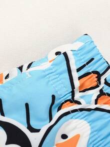 Manfinity Swimmode Quần short đi biển nam in hình hoạt hình, có dây rút. - Màu xanh lam - Xem 5