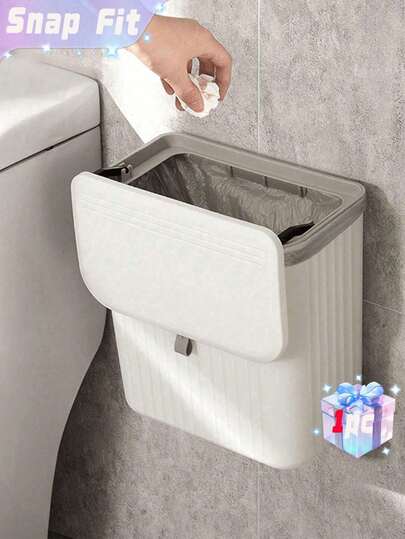 1 件悬挂式垃圾桶，带盖小型垃圾桶，适用于厨房橱柜门或水槽，带盖浴室垃圾桶，食物垃圾桶，堆肥桶，后挂钩式