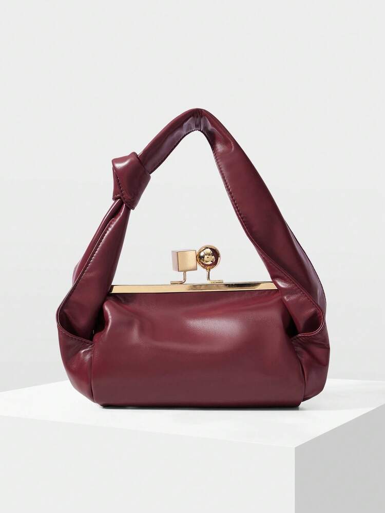 WOMEN'S KNOT STRAP KISS LOCK HANDBAG