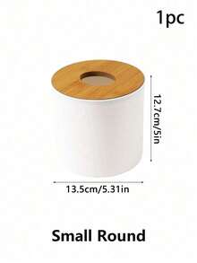 1个/2个装竹制纸巾盒，创意抽屉式餐巾纸分配器，简约多功能，适用于浴室、梳妆台和办公室 - 彩色 - 查看 13