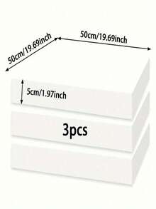 一块 19.69 X 19.69 X 1.97 英寸 45D 高密度泡沫，室内家具装饰垫（用于更换餐椅和轮椅坐垫）- 白色、黑色、灰色、浅蓝色 - 白色 - 查看 19
