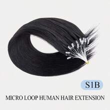 Tóc nối Micro Loop, tóc thật, 1 gói, thẳng tự nhiên, hạt cườm vô hình, dày, kiểu vòng nối Micro Loop, không cần keo, mềm mại, phù hợp cho mọi phụ nữ, dễ sử dụng cho người mới bắt đầu. - Nhiều màu - Xem 32