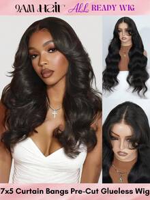 ALL READY WIG 6x5 Wear&Go 无胶窗帘刘海蓬松波浪人发假发预拔漂白结预切透明融化蕾丝封口假发 180% 密度度假服装旅行节舞会户外角色扮演校园学校海滩婚礼露营假日服装夏季服装度假氛围魅力优雅休闲 Y2k 时尚风格 Ss25 关键词 - SNatural - 查看 17