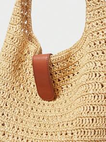 MOTF FASHION TEMPERAMENT HAND-WOVEN WOMEN'S BAGS - Beige - View 6