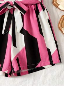 Bộ đồ 2 món cho bé gái tuổi teen: Áo tank top đen và quần short cạp chun họa tiết da báo. - Nhiều màu - Xem 7