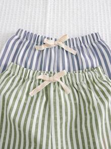 Cozy Pixies 2pcs Baby Boy Colorful Striped Elastic Waist Jogger Pants Set - Multicolor - View 4