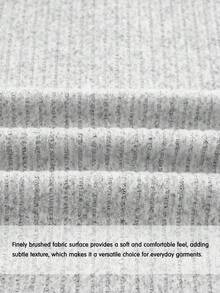 Bộ 2 áo thun dài tay trơn có gân cho bà bầu và quần cạp chun điều chỉnh thường ngày - Xám - Xem 9