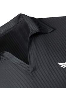 GymBeat Men's Wing Print Short Sleeve Sports Polo T-Shirt - Black - View 7