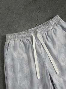 Manfinity EMRG Men's Tie-Dye Drawstring Waist Pocket Casual Pants - Light Grey - View 3