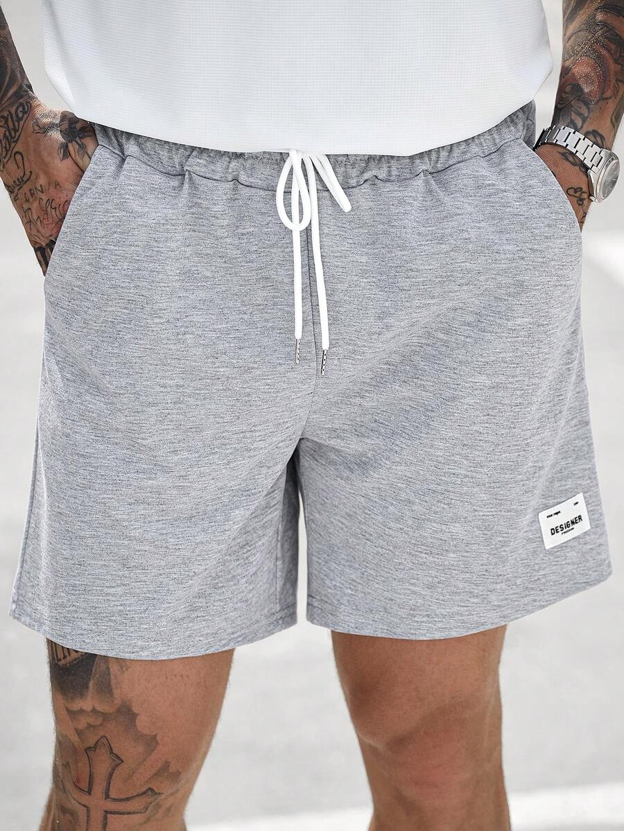 Manfinity CasualCool Quần short nam dáng rộng, có dây rút, đa năng, thích hợp mặc hàng ngày. - Xám - Xem 1