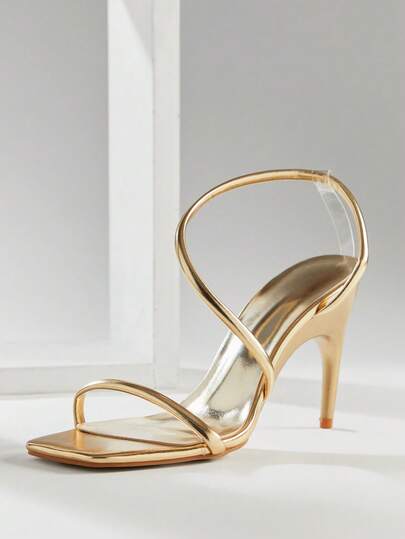 SHUZIA Giày sandal nữ dáng rộng, thanh lịch, tối giản, mũi vuông, quai hậu, gót nhọn.