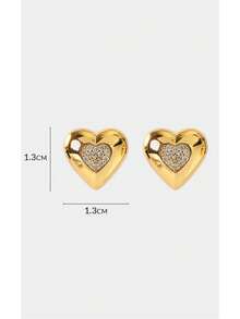 Noxbound A Pair Of Daily Small And Versatile Heart Earrings, Personalized And Niche Earrings And Earrings,18K Gold-Plated,Minimalist/Vintage/Elegant,For Mom/Women/Girl/Mother,Summer/Beach/Prom/Part/Vacation/Travel,BOHEMIAN/Modern/Chic,Daily Wear/Work Day,Heart - Gold - View 7