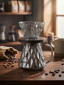 Cirelle 现代玻璃手冲咖啡套装 - 包括滴滤器和咖啡壶，耐热硼硅酸盐材质，必备家用冲泡套装 - 彩色 - 查看 1