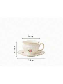This Nordic-Style Yellow Embossed Vintage Ceramic Cup And Saucer Set Features An Asymmetric, Exquisite American Latte Art Design, Perfect For Afternoon Tea. Ideal For Family Use, Birthday Gifts, And Holiday Greetings. - Multicolor - View 6