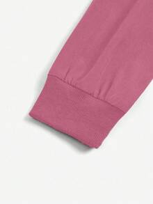 TaskEZ Women's Stand Collar Zipper Front Casual Daily Scrub Uniform Long Sleeve Jacket - Pink - View 5