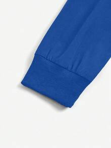 TaskEZ Solid Color Raglan Sleeve Zipper Front Scrub Uniform Jacket - Royal Blue - View 7