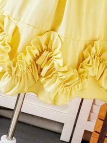 SHEIN Glamorique Kids Young Girls Elegant Princess Sleeveless Mid-Length Dress, Suitable For Outings, Parties And Other Occasions - Yellow - View 9