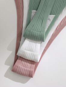 Snug Zone 12pcs Women's Ribbed Thong Panties - Multicolor - View 7