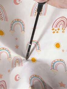 1 Piece, Cartoon Rainbow Pattern Printed Large Capacity Foldable Circular Storage Basket, Storage Basket With Handle, Bathroom, Room Multi-Purpose Storage Basket, Laundry Basket, Dirty Clothes Basket, Room Miscellaneous Sorting Storage Basket Large Capacity Storage Box, Clothing Storage, Toy Miscellaneous Storage, Multi-Purpose Covered Storage Box, Foldable Dirty Clothes Basket, Storage Basket, Laundry Basket. - Multicolor - View 4