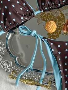 Swim Mod Women's Summer Beach Polka Dot Halter Tie Sexy Bikini And Triangle Briefs Swimsuit Set Bathing Suits For Women Polka Dot Bikini Sets For Women Women Swim Suit Set Zestiva Swimsuit Bikinis Set For Women Zebra Bikini Set Bikini Sets Polka Dot - Multicolor - View 4