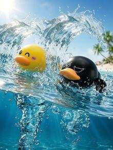MINKOJA MINKOJA Un jouet de bain en forme de canard remonté avec un mécanisme de remontage mécanique. Il a une forte flottabilité et ne coule pas. Il est de petite taille et ne nécessite pas de piles. Il convient aux salles de bain, baignoires, piscines, plages, voyages et à la décoration de la maison. C'est un choix idéal pour les cadeaux de fêtes, d'anniversaire, de la Saint-Valentin. Il convient aux adultes, adolescents, membres de la famille et amis. - Multicolore - Voir 2