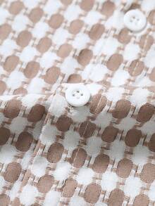 Manfinity Homme Men's Fashionable Dropped Shoulder Short Sleeve Shirt - Khaki - View 5