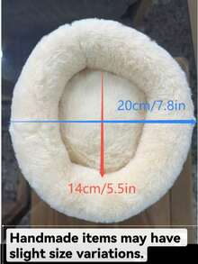 1pc Round Small Pet Bed With Velvet Pad, Suitable For Autumn And Winter, For Hamsters, Guinea Pigs, And Other Small Pets - Camel - View 9
