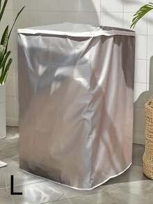 Universal Washing Machine Cover, Waterproof Dustproof UV Protection Fade-Resistant, With Elastic Strap, Fits Most Models - Silver - View 9